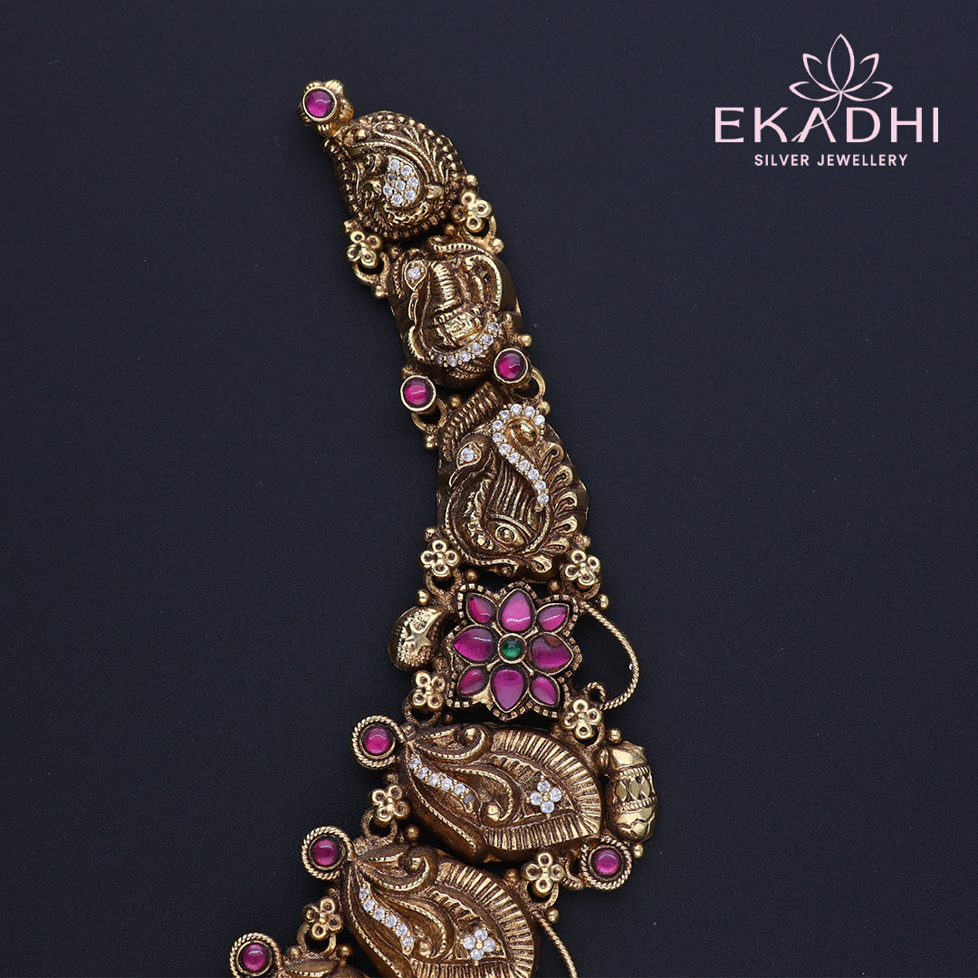 HJ1046 – Nakshi Necklace with White Beads