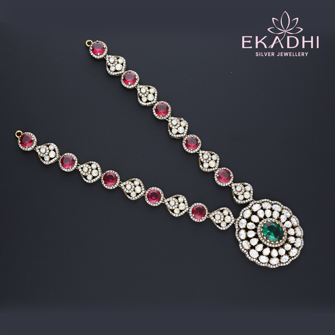 HJ10471 – Victorian Haram with Red and Green Stones