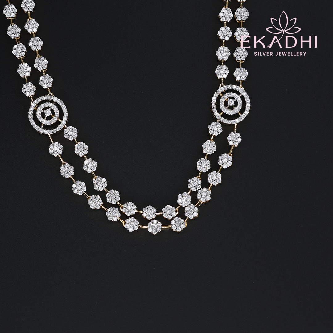 HJ10548 – Premium CZ 2-Layered Long Necklace