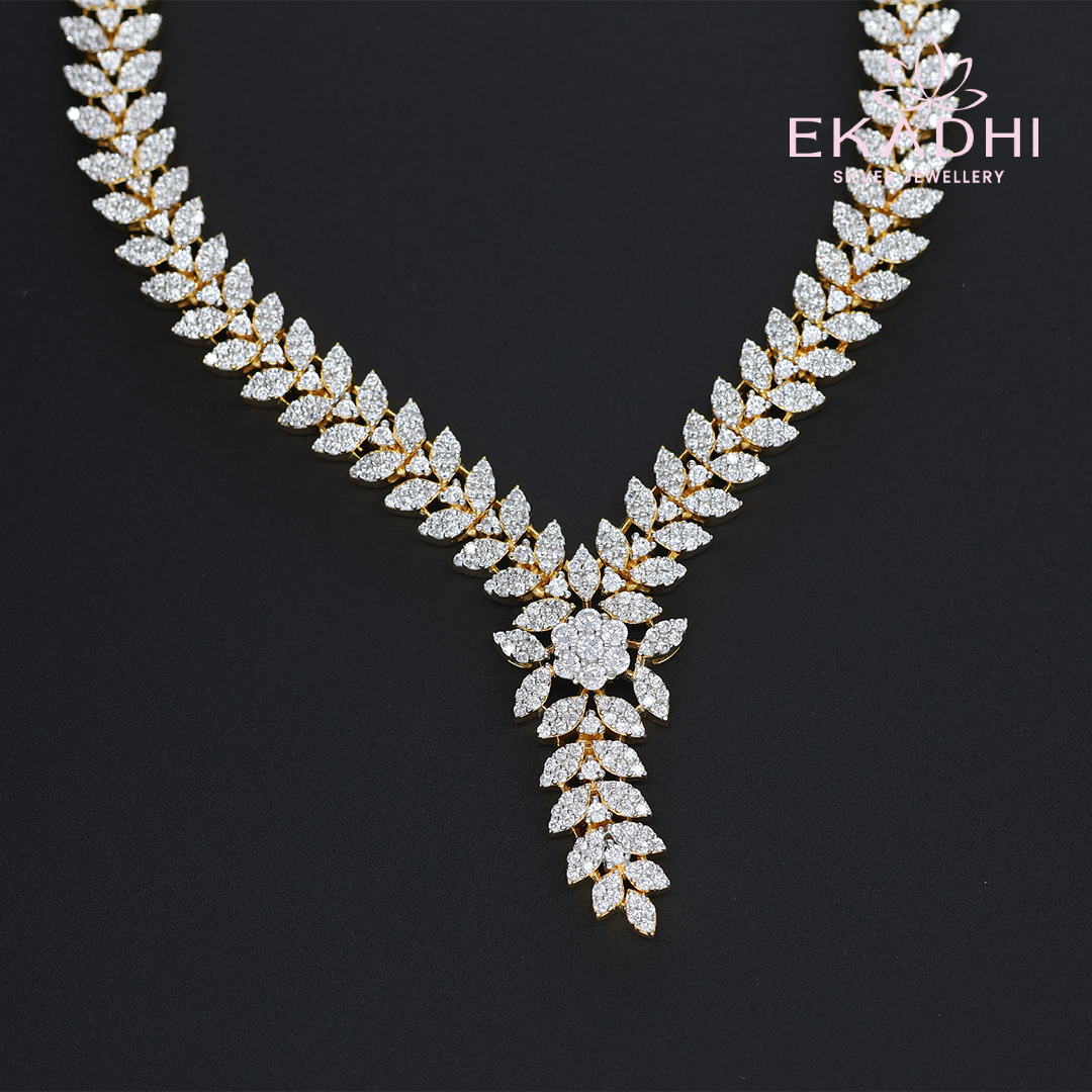 HJ10553 – Premium CZ Necklace white stones