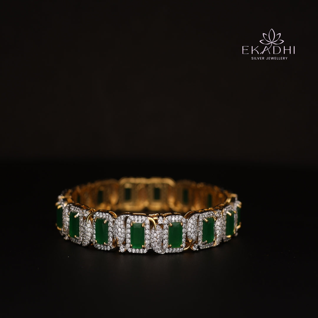 HJ10662 - Premium CZ Stone Silver Bangle