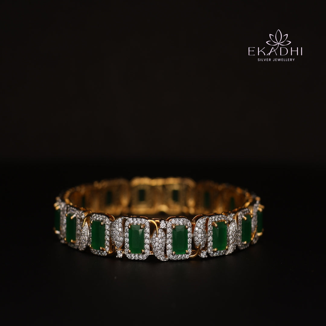 HJ10664 -Premium CZ Stone Silver Bangle