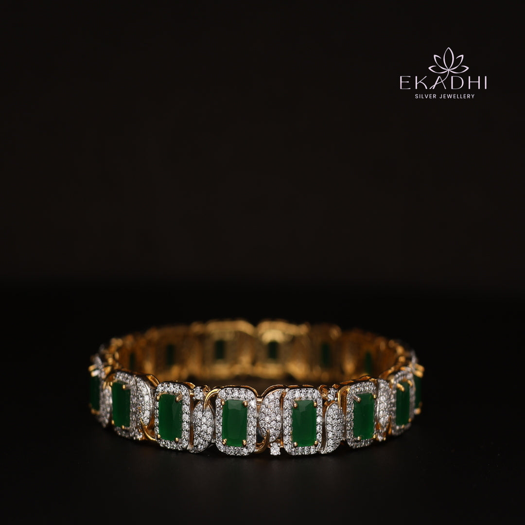 HJ10665 - Premium CZ Stone Silver Bangle