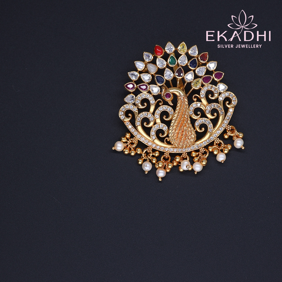 HJ11506 – Peacock Inspired Nakshi CZ Pendant