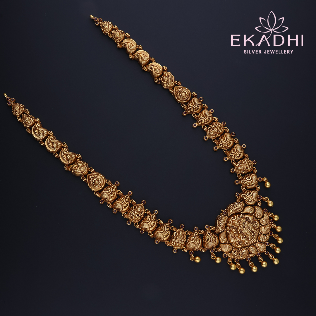 HJ11545 – Temple Nakshi Bridal Haram in Traditional Style