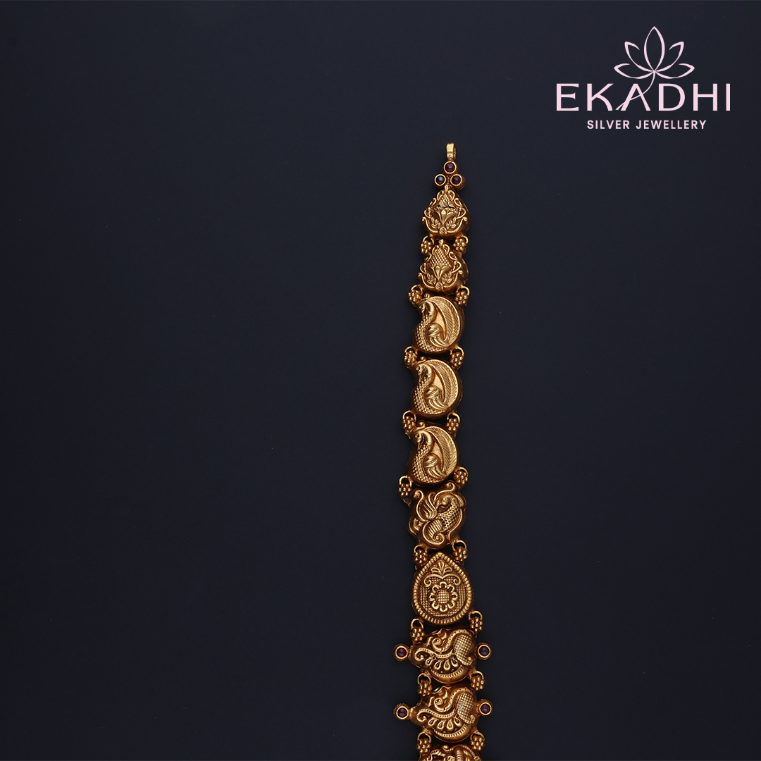 HJ11545 – Temple Nakshi Bridal Haram in Traditional Style