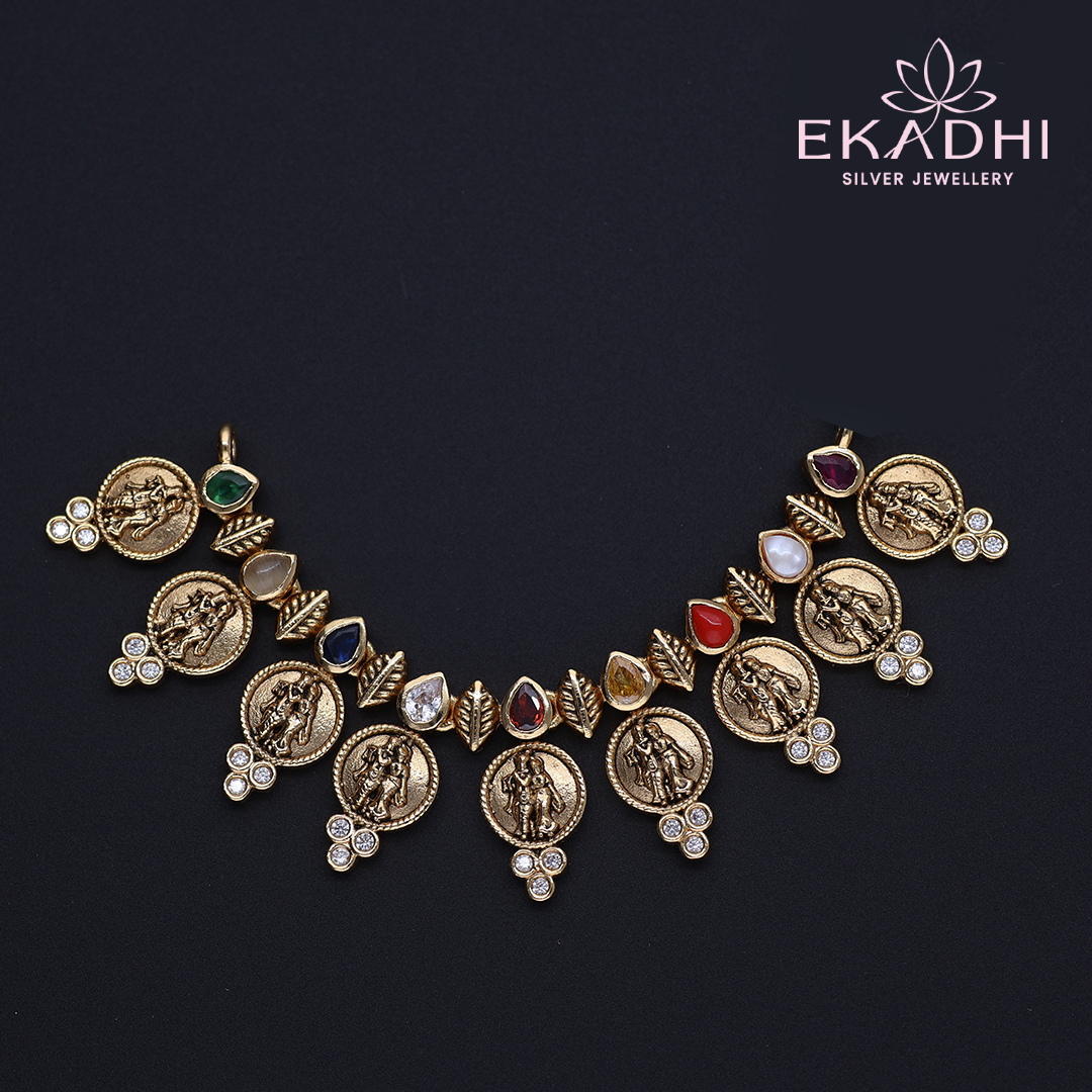 HJ11628 - Nakshi Black Bead Pendant