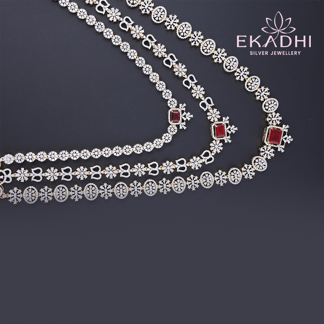 HJ11696 – Three Layered Premium CZ Haram with Red Stones