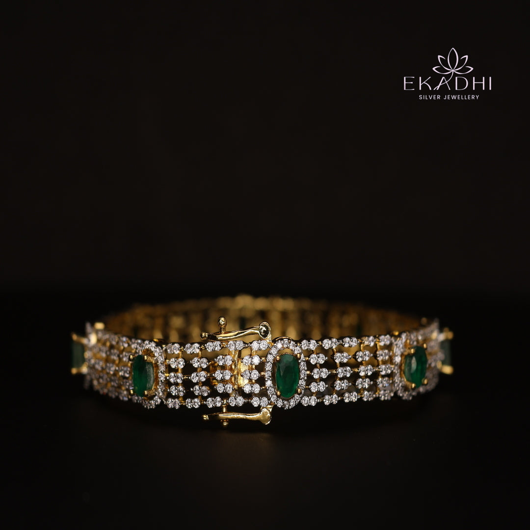 HJ11717 - Premium CZ Stone Silver Bangle