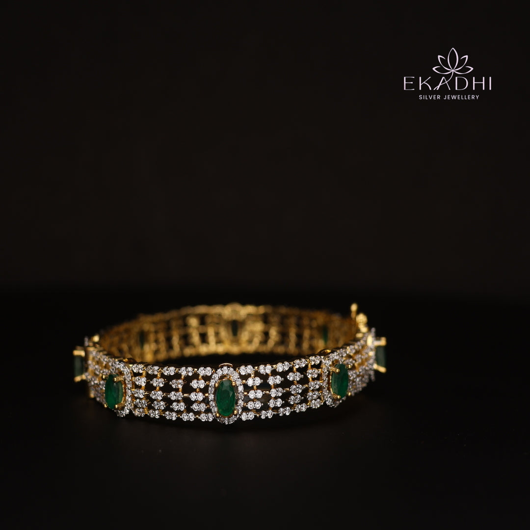 HJ11718 -  Premium CZ Stone Silver Bangle