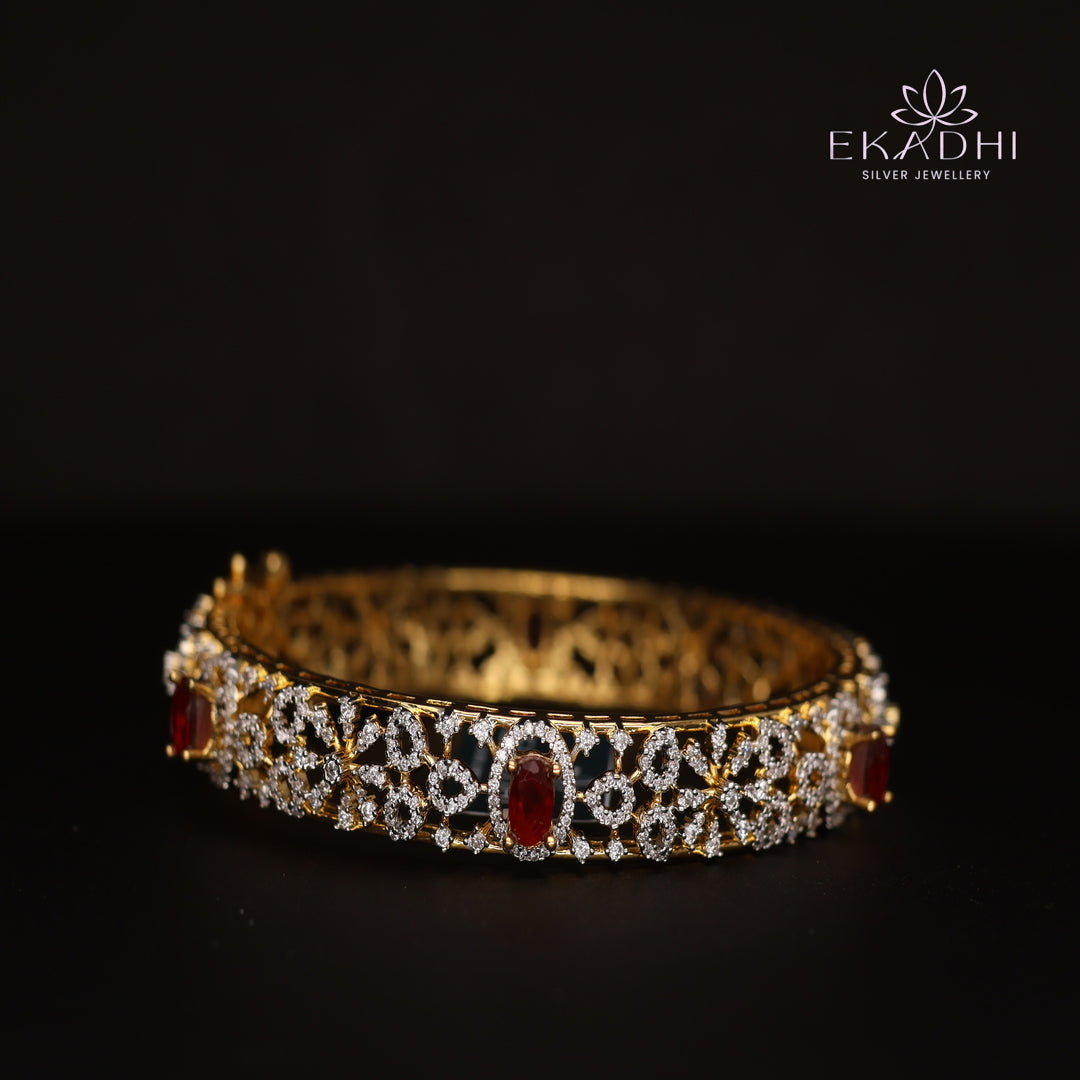 HJ11720 -  Premium CZ Stone Silver Bangle