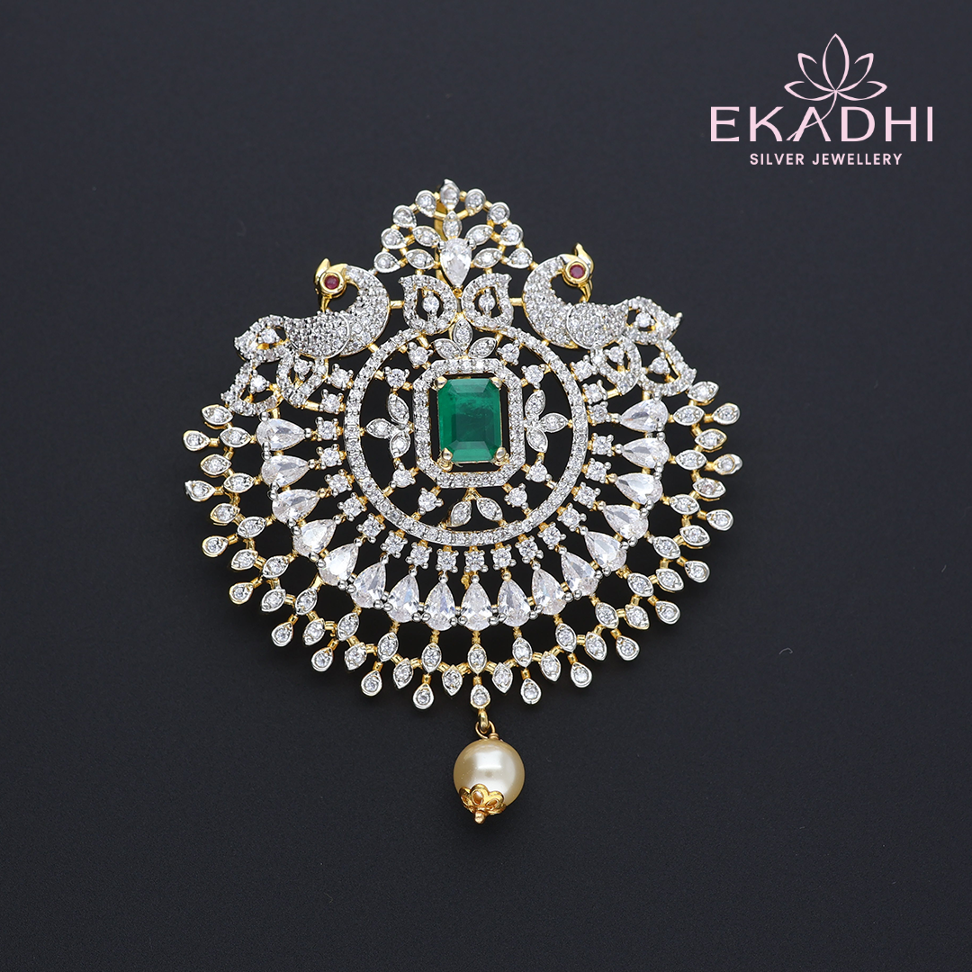 HJ11830 – CZ Pendant with Pearl Drop