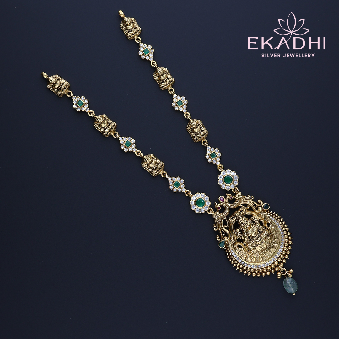 "HJ11868 – Nakshi CZ Temple-Inspired Necklace "