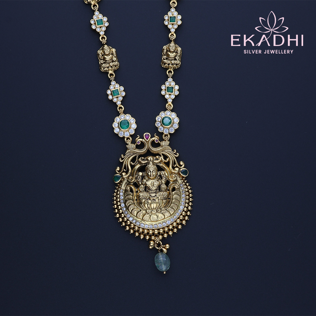 "HJ11868 – Nakshi CZ Temple-Inspired Necklace "