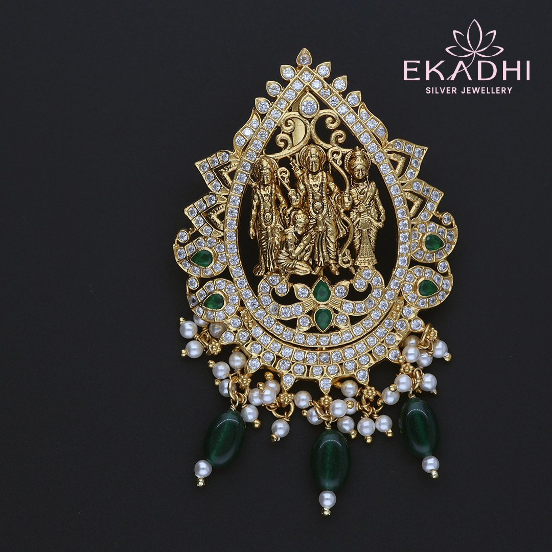 HJ11875 – Nakshi Pendant with Green Drops