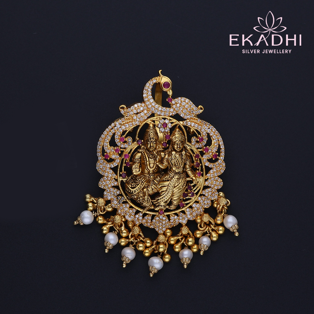 HJ11894 – Nakshi CZ Pendant with White Beads