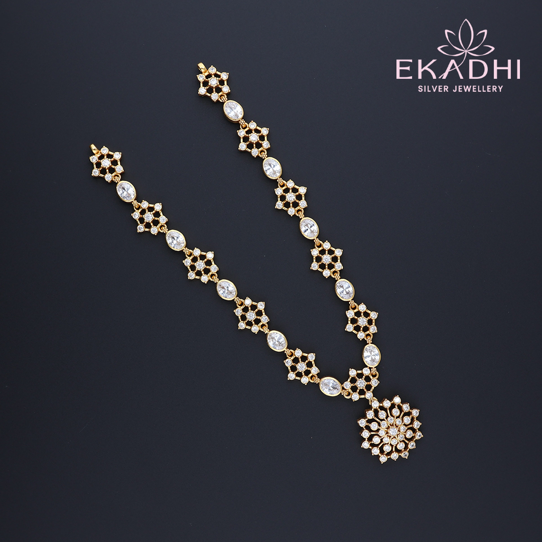 HJ11945 – Flower Design Nakshi CZ Necklace