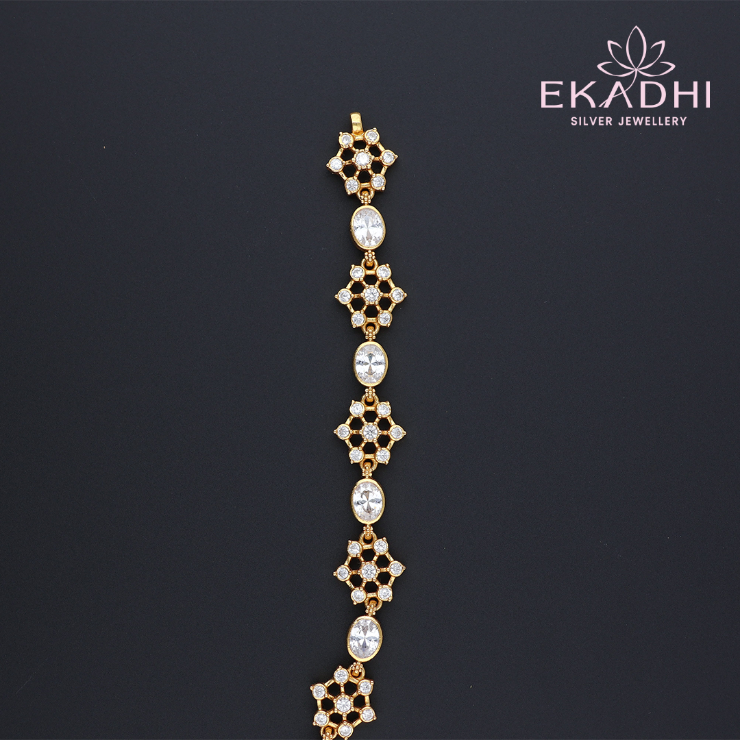 HJ11945 – Flower Design Nakshi CZ Necklace