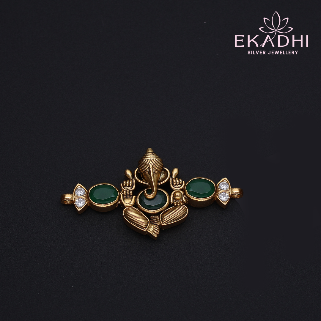 HJ12045 - Nakshi Black Bead Pendant