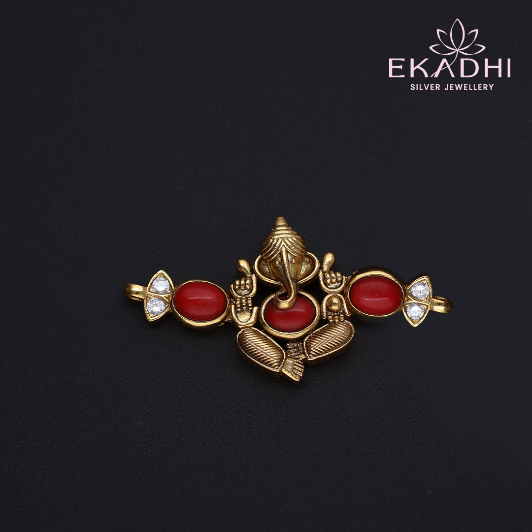 HJ12046 - Nakshi Black Bead Pendant