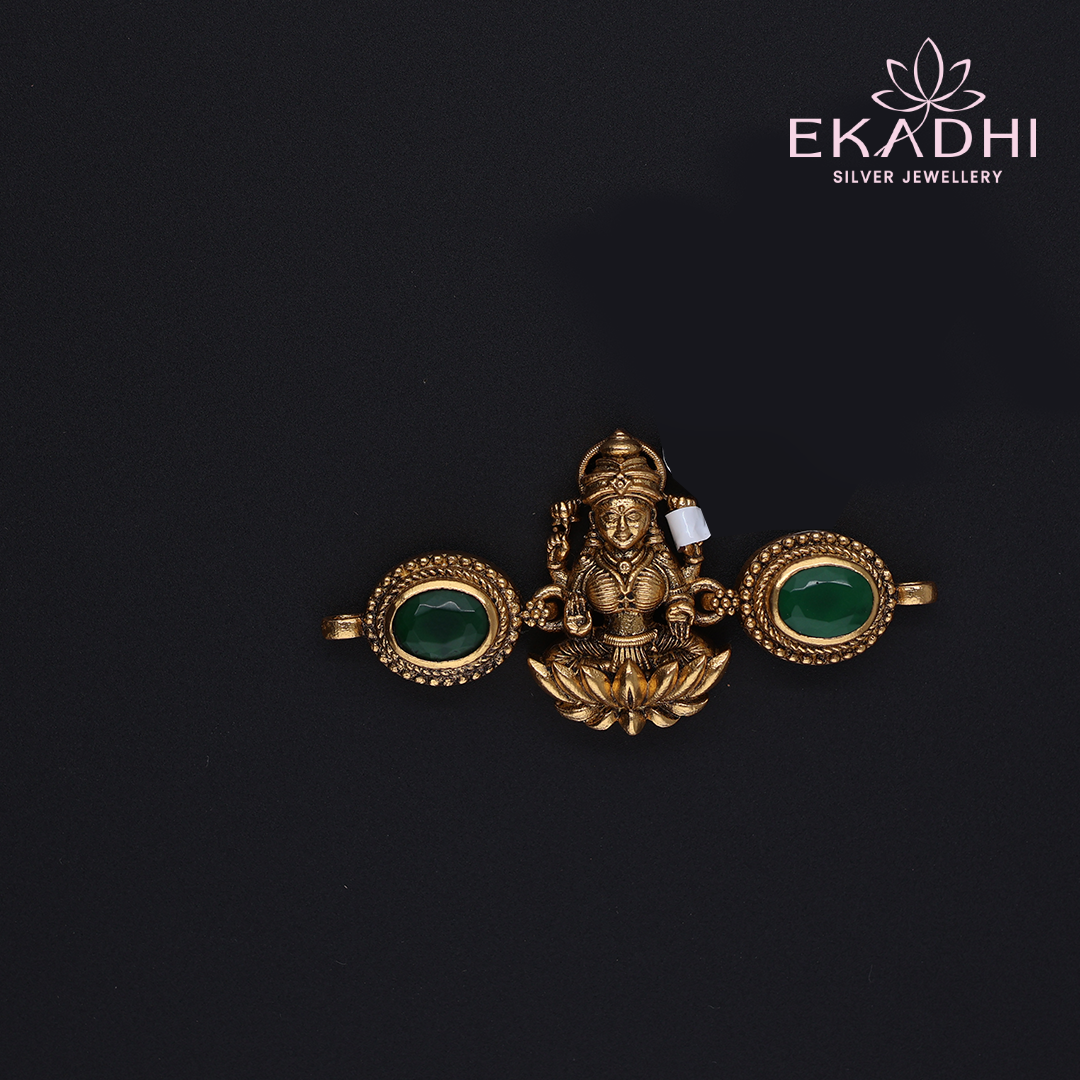 HJ12047- Nakshi Black Bead Pendant