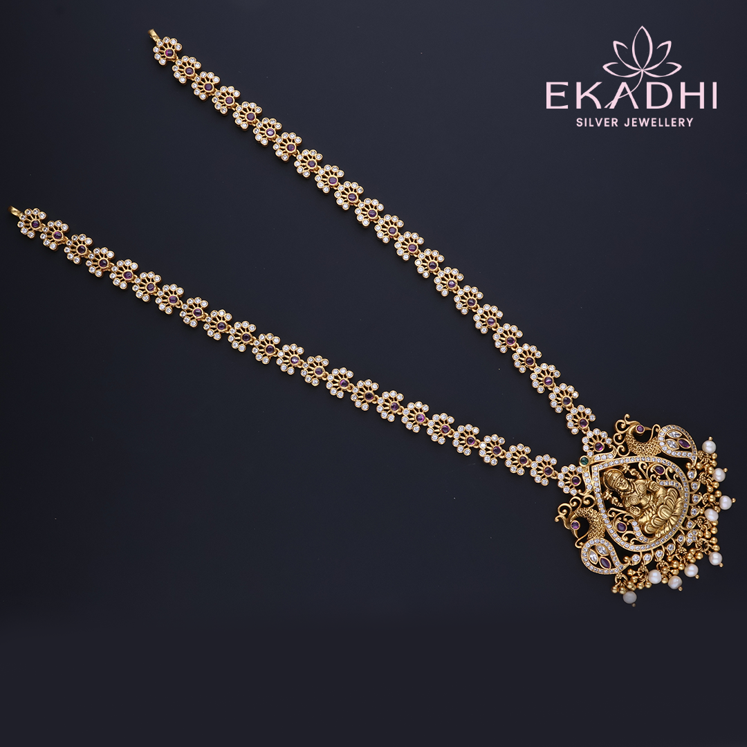 HJ12082 – Temple Inspired CZ Haram with Nakshi Work