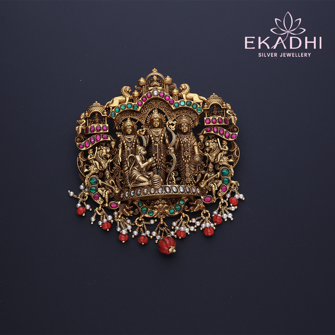 "HJ12277 – Nakshi ULW Pendant with Red Beads "