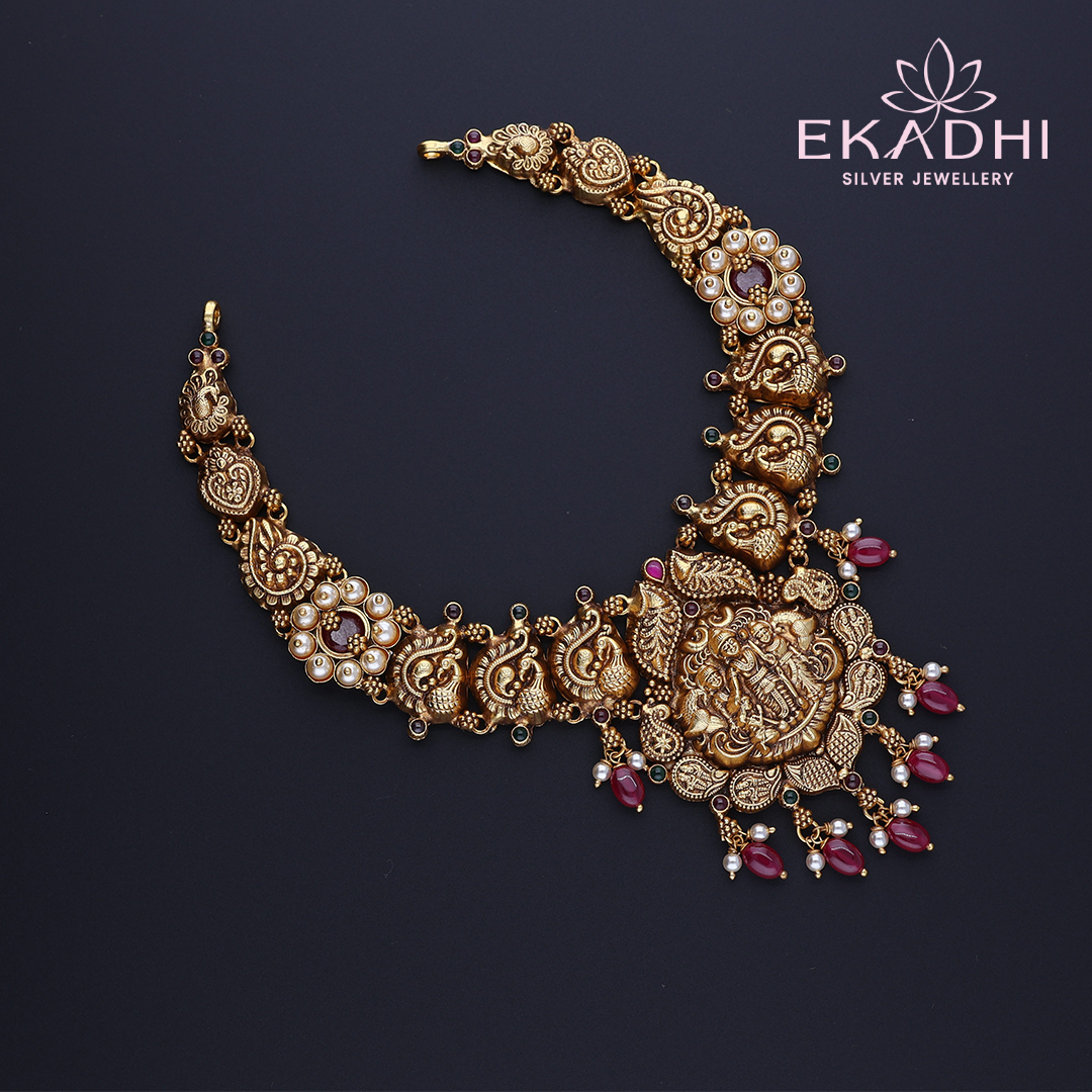 HJ12351 – Nakshi Necklace with Red Beads