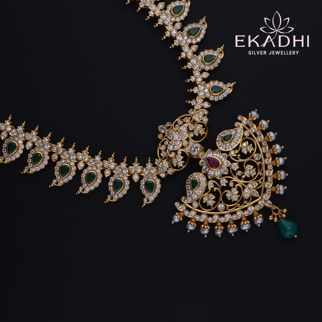 HJ12544 – Mango Design Nakshi CZ Haram