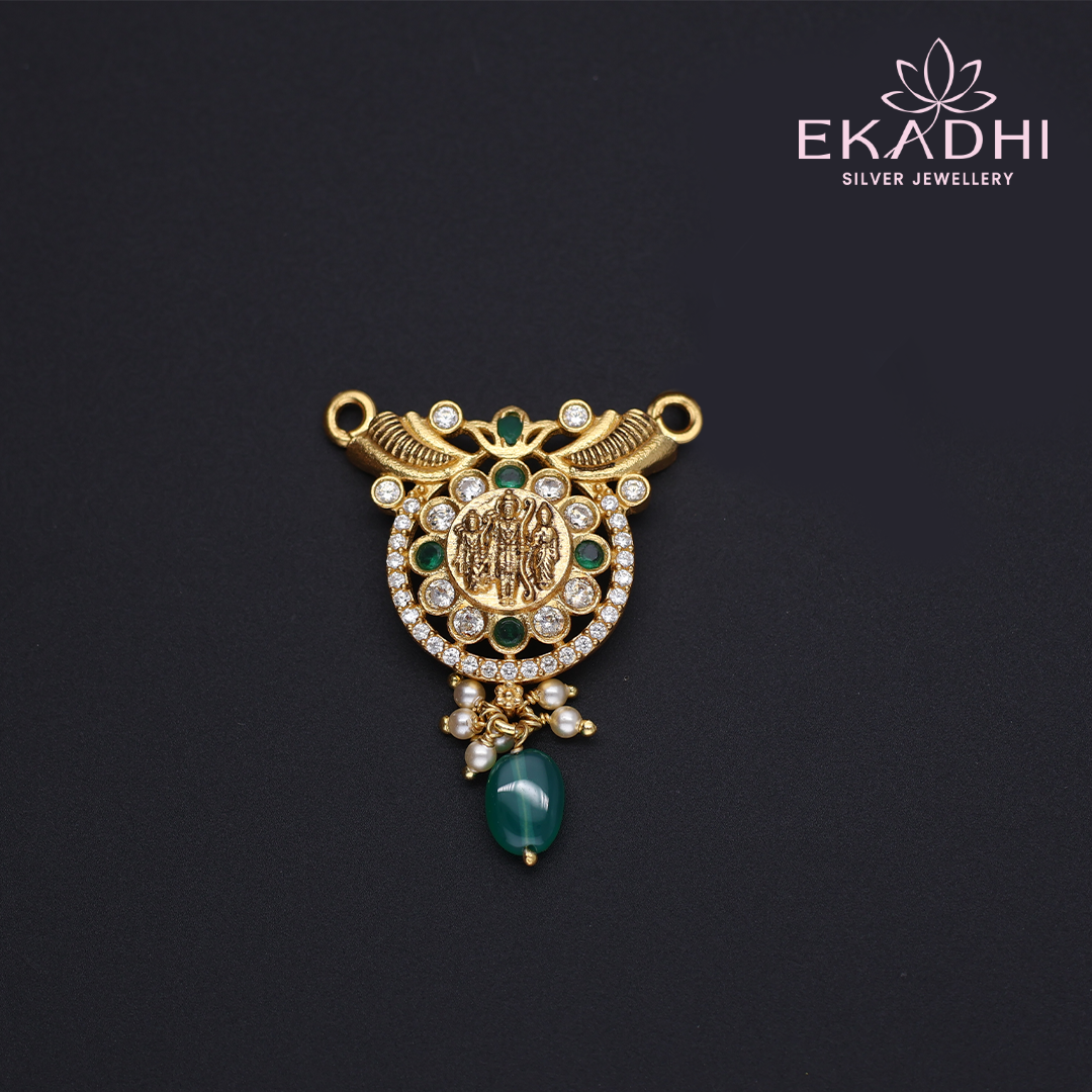 HJ12667 - CZ Black Bead Pendant