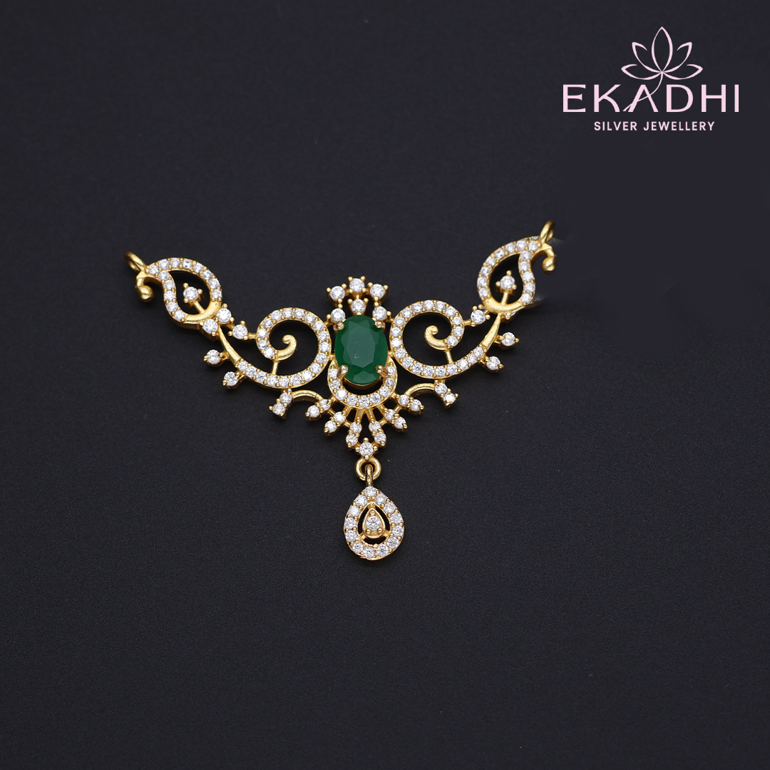 HJ12696 - CZ Black Bead Pendant