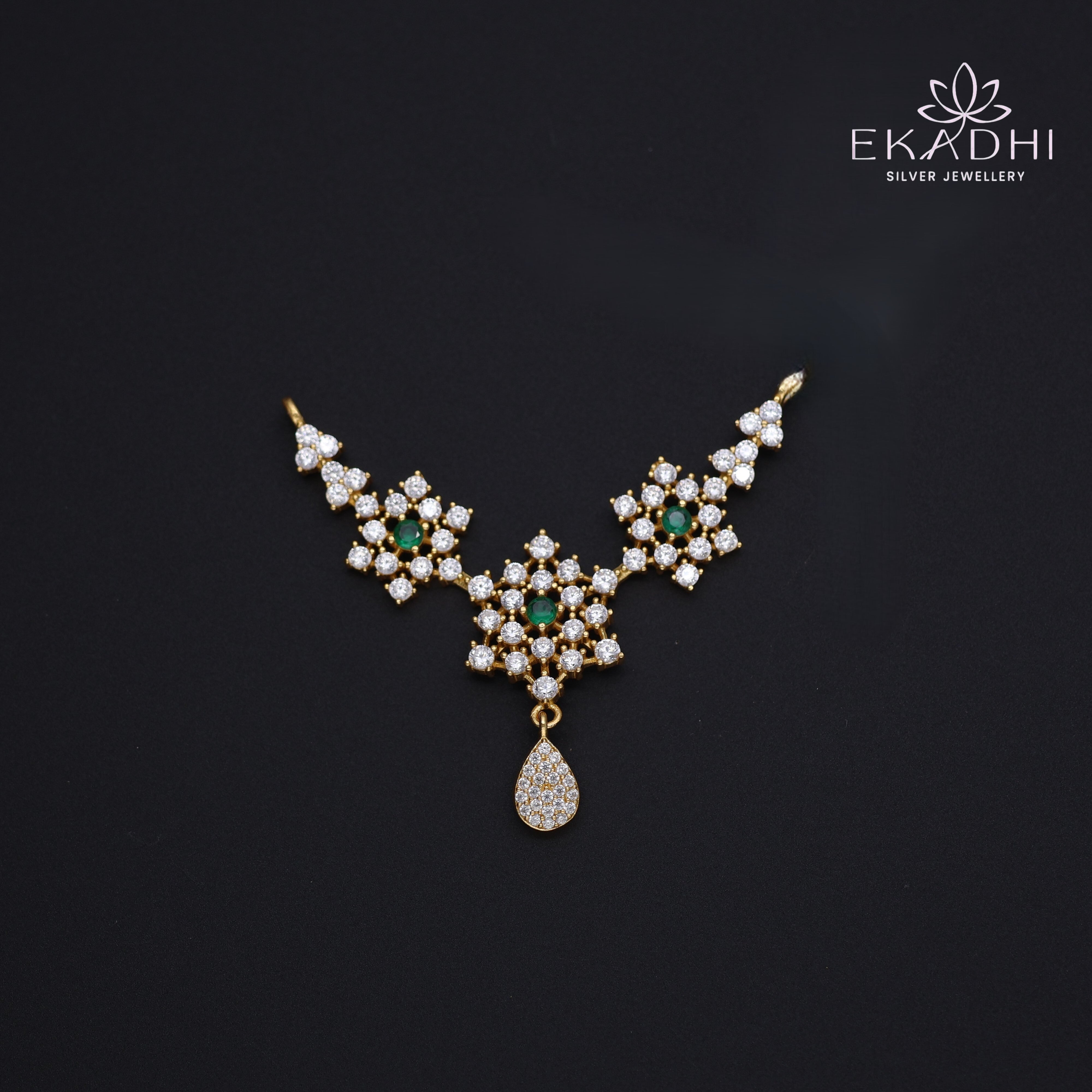 HJ12697 - CZ Black Bead Pendant