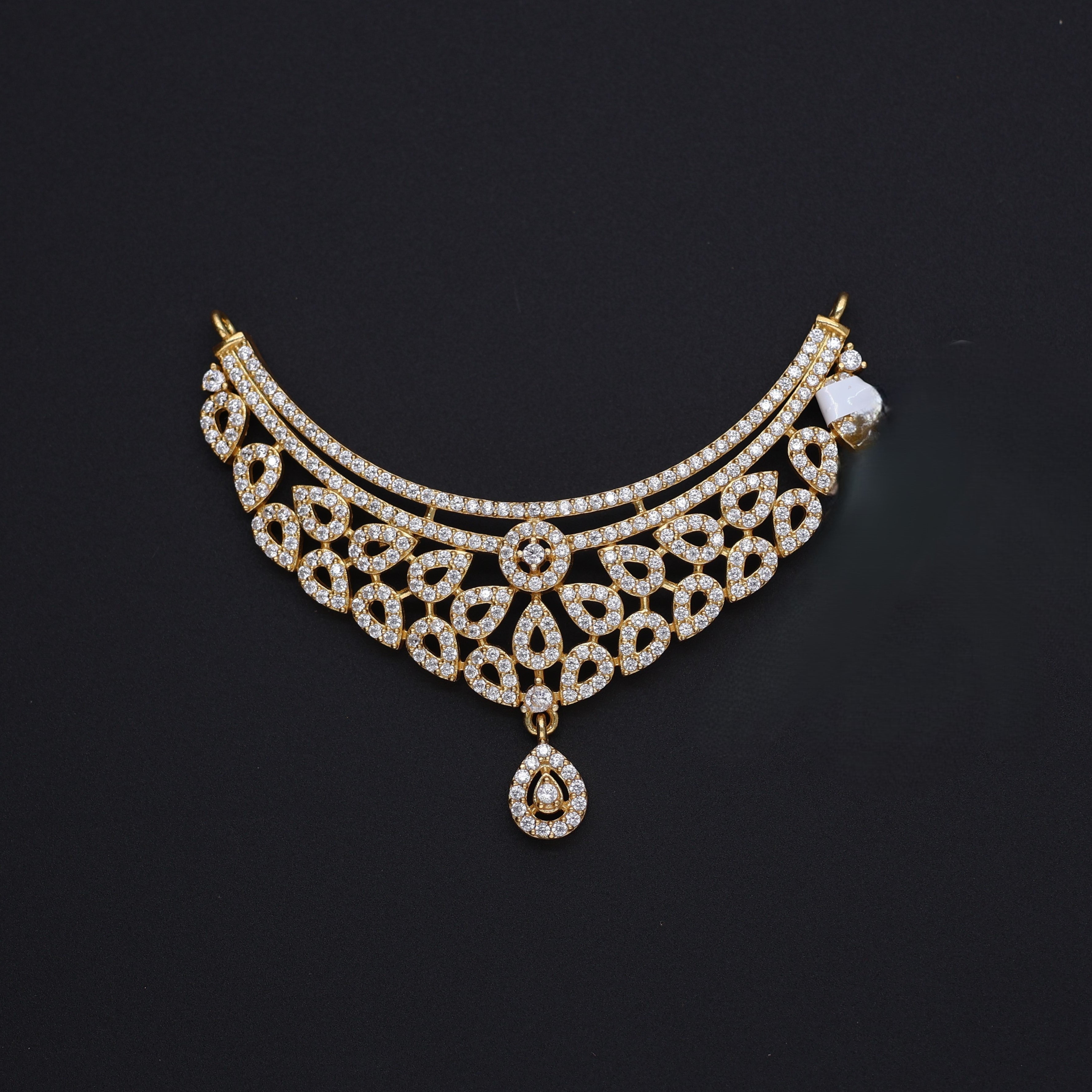 HJ12704 - CZ Black Bead Pendant