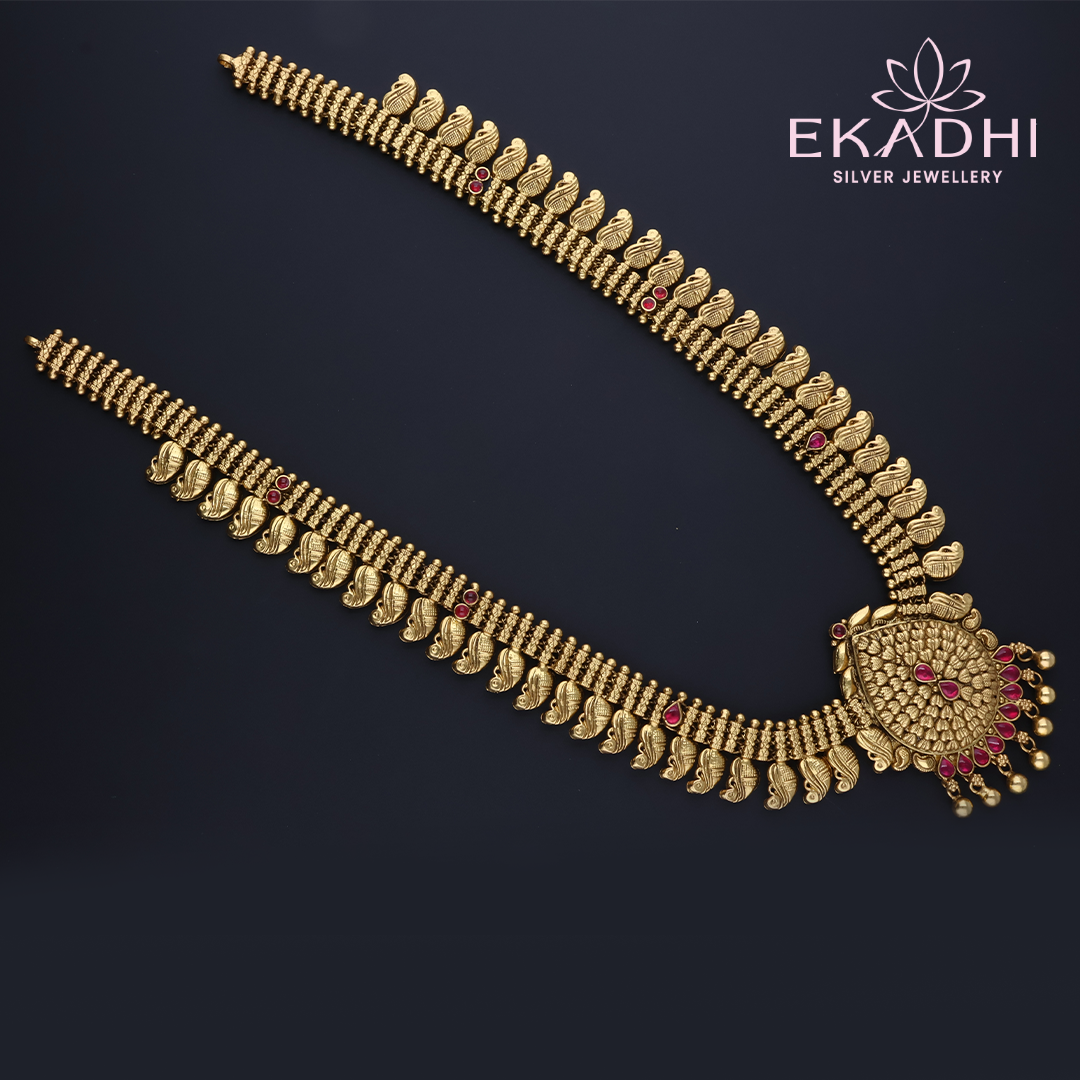 HJ12793 – Nakshi Haram with Red Stone Pendant