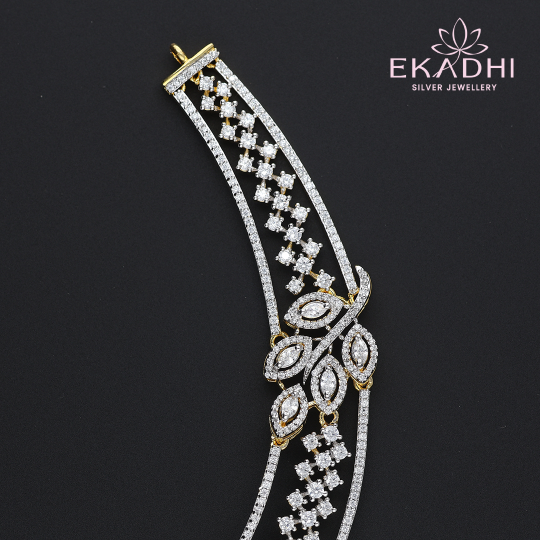 HJ12996 – Premium Heavy CZ Necklace with Intricate Detailing