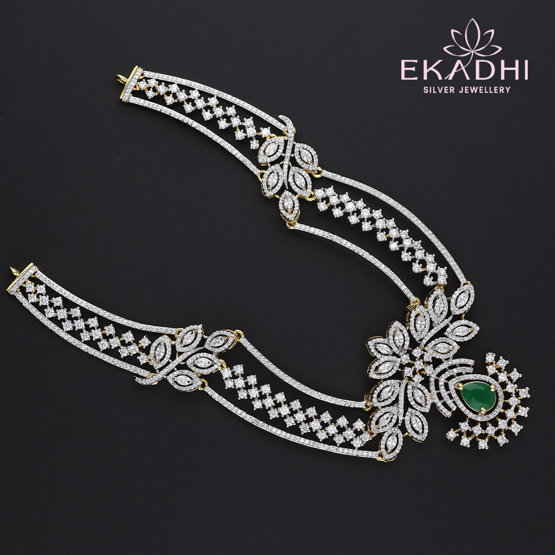 HJ12996 – Premium Heavy CZ Necklace with Intricate Detailing