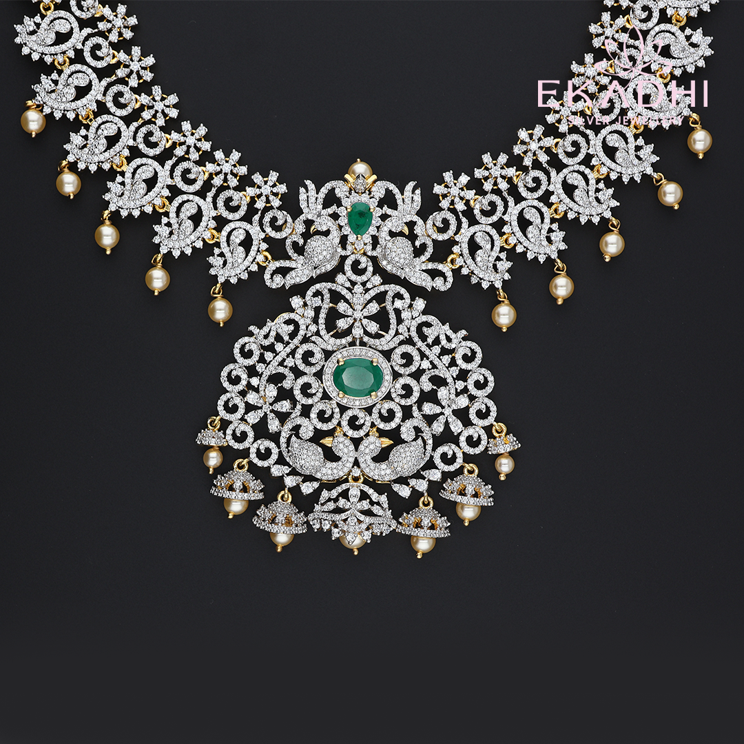 HJ13020 – Gracefully Detailed Premium CZ Bridal Haram