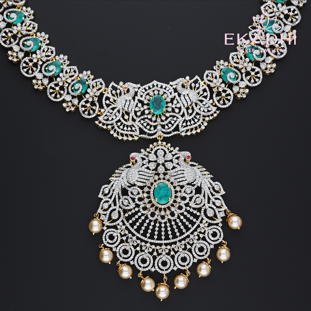 HJ13022 – Premium CZ Haram with Gracious Bridal Detailing