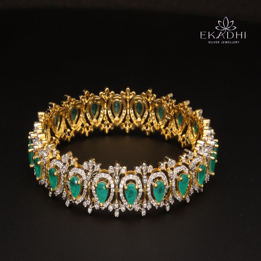 HJ13066 -  Premium CZ Stone Silver Bangle