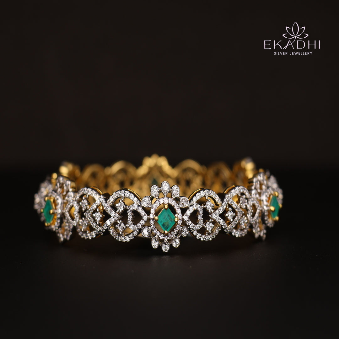 HJ13069 -  Premium CZ Stone Silver Bangle