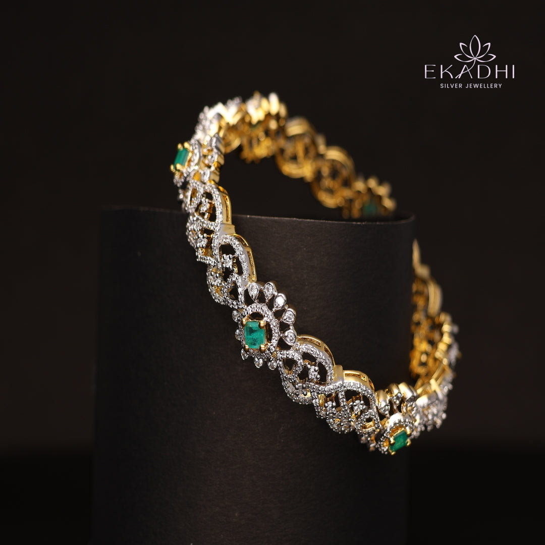 HJ13069 -  Premium CZ Stone Silver Bangle