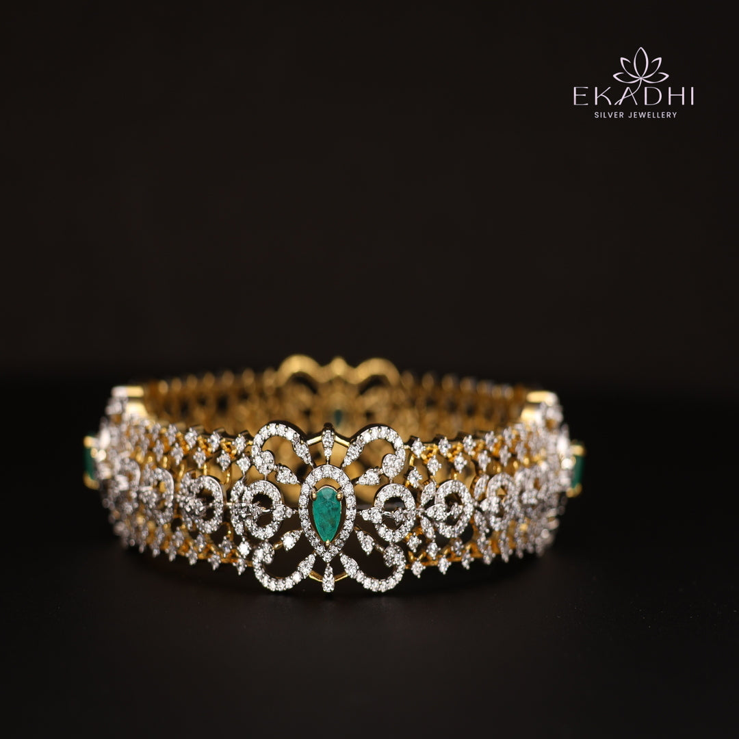 HJ13079 - Premium CZ Stone Silver Bangle