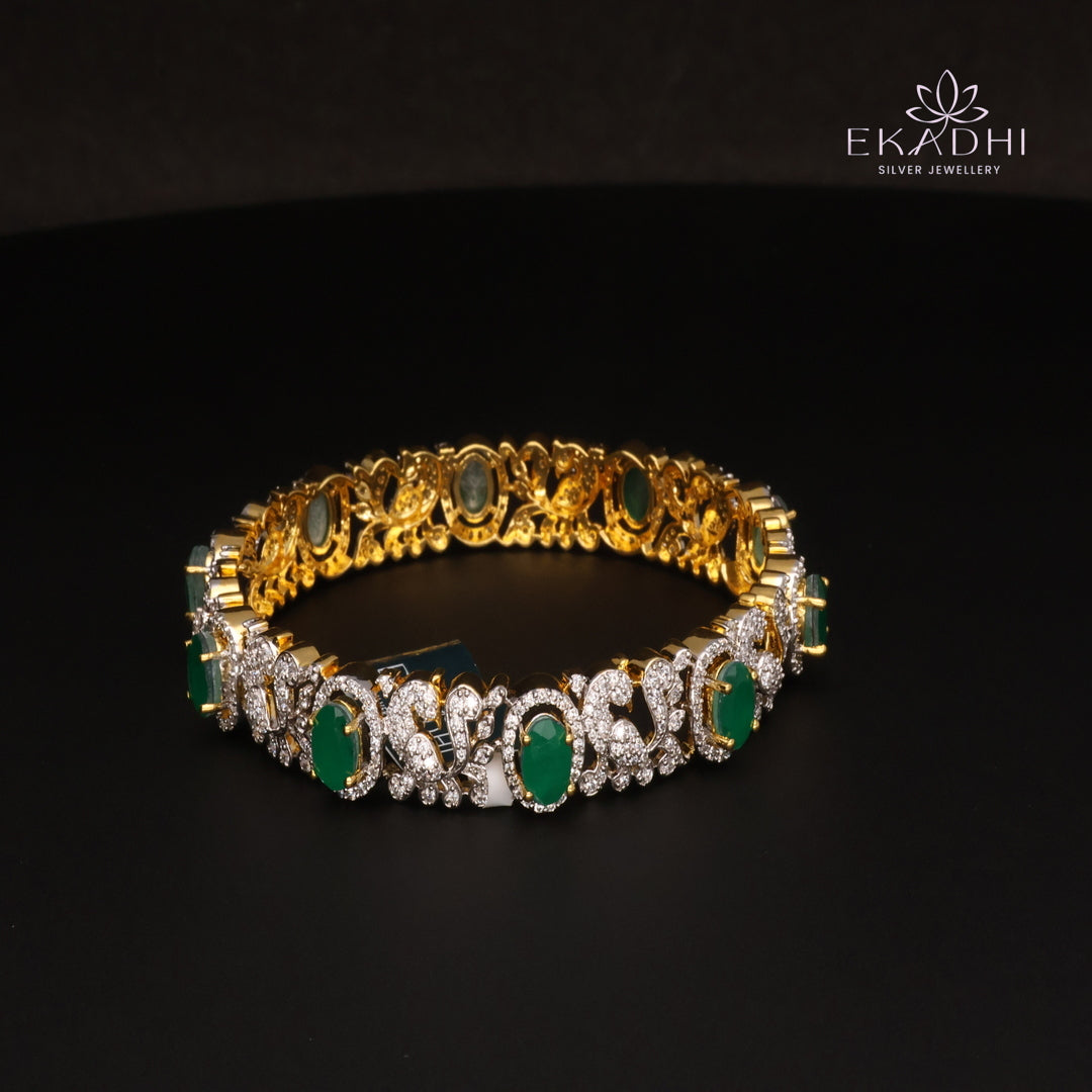 HJ13094 - Premium CZ Stone Silver Bangle