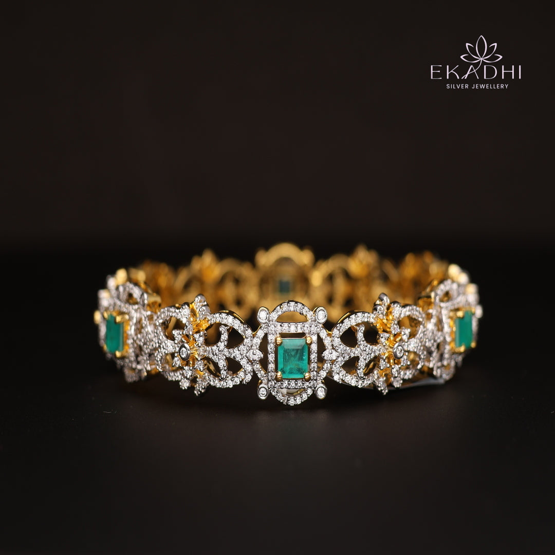 HJ13101 - Premium CZ Stone Silver Bangle