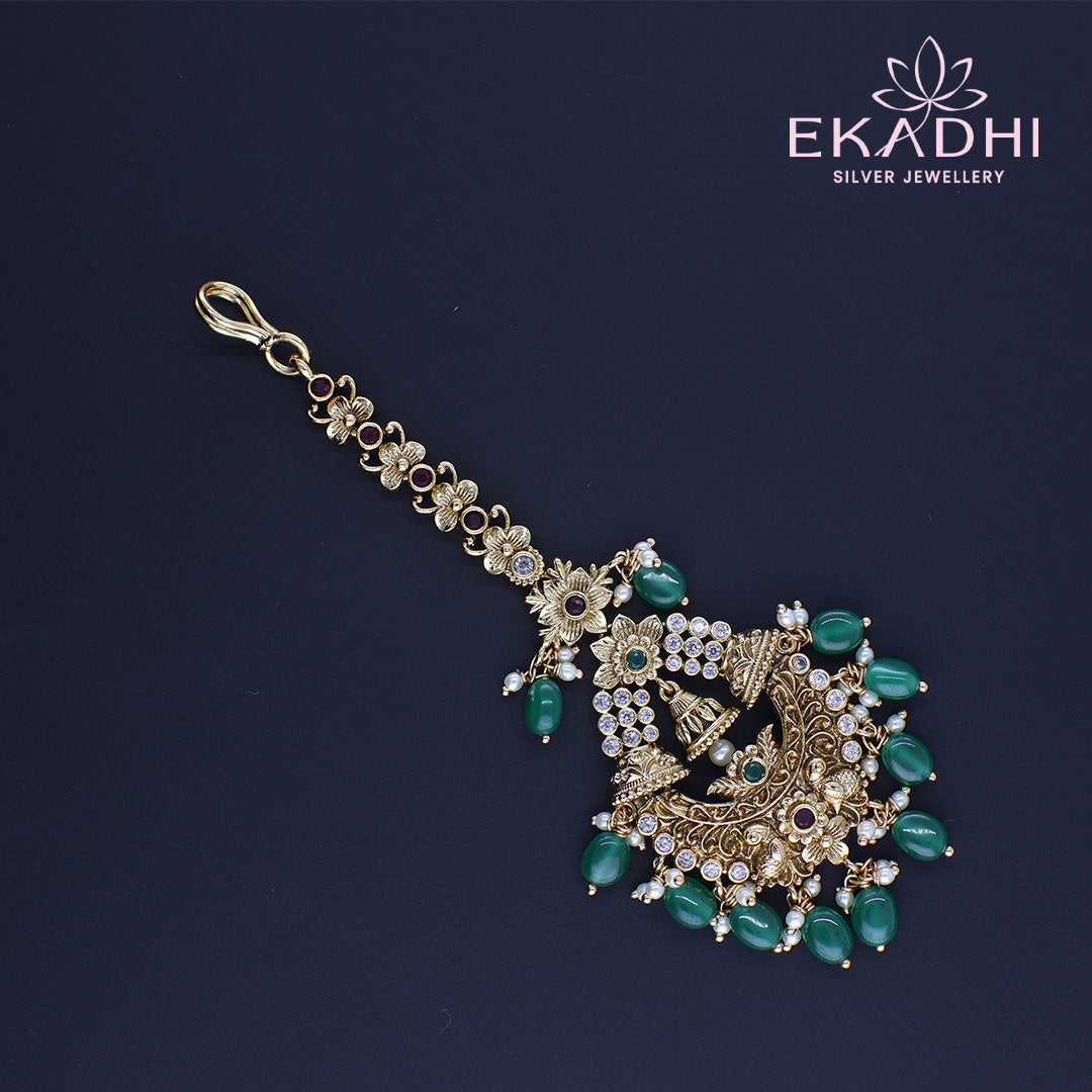 HJ13327 – Ethnic Antique Finish Nakshi Maang Tikka