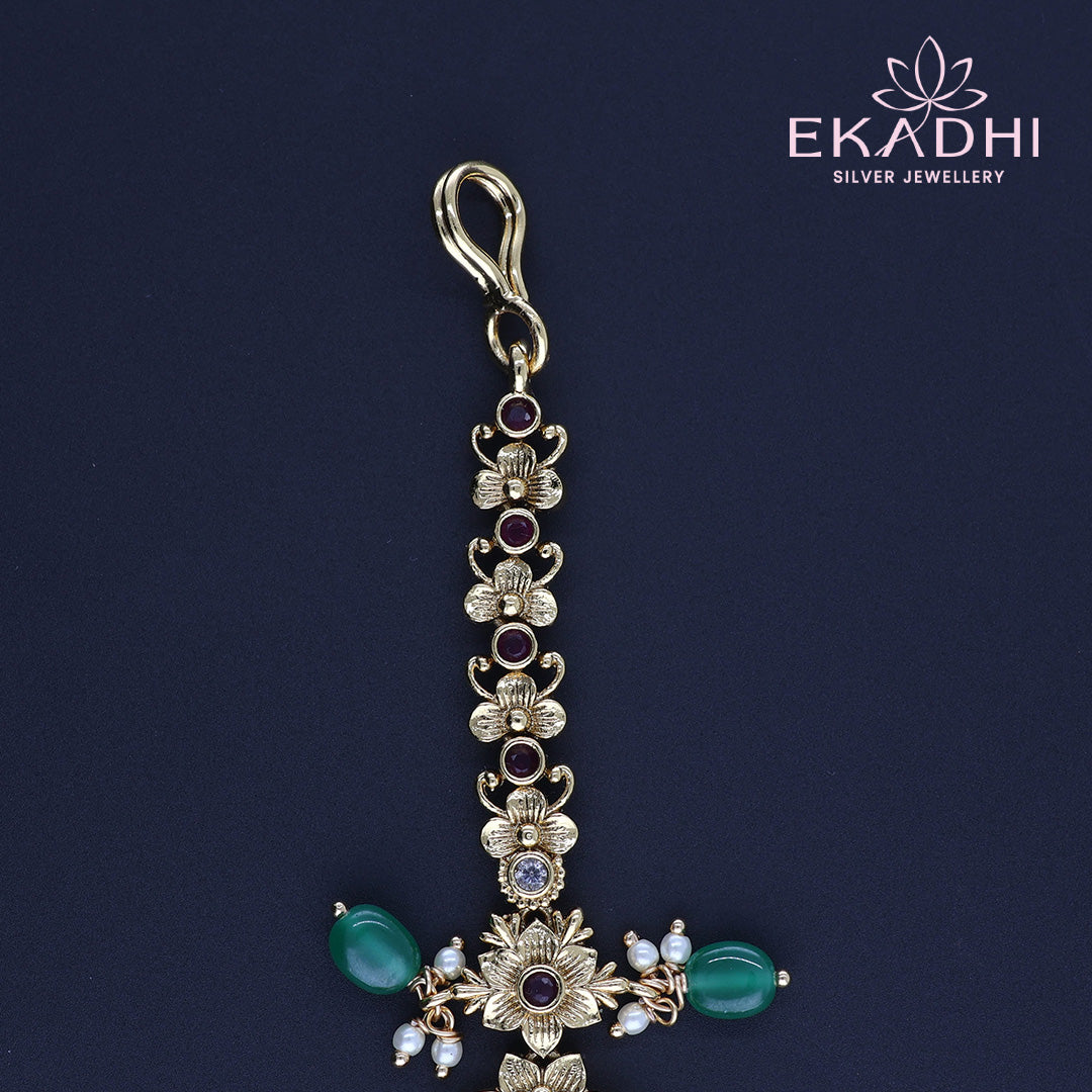 HJ13327 – Ethnic Antique Finish Nakshi Maang Tikka