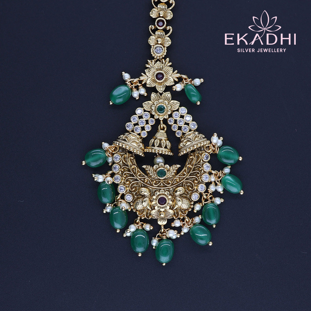 HJ13327 – Ethnic Antique Finish Nakshi Maang Tikka