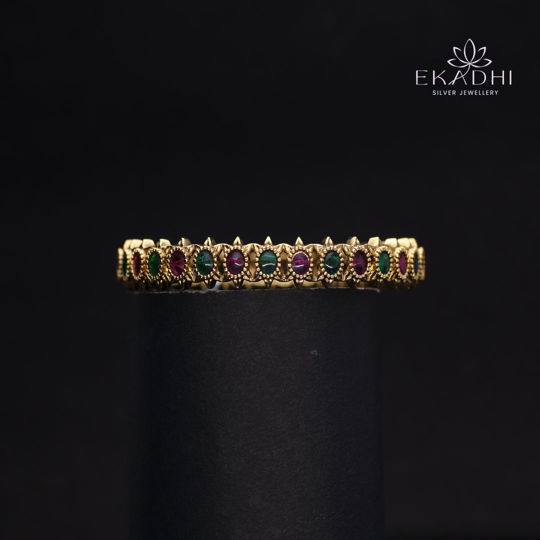 HJ13352 - Nakshi CZ Silver Bangle