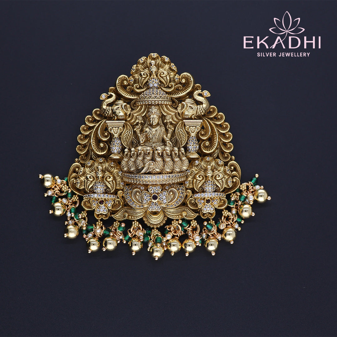 HJ13488 – Traditional Nakshi Pendant in Antique Silver