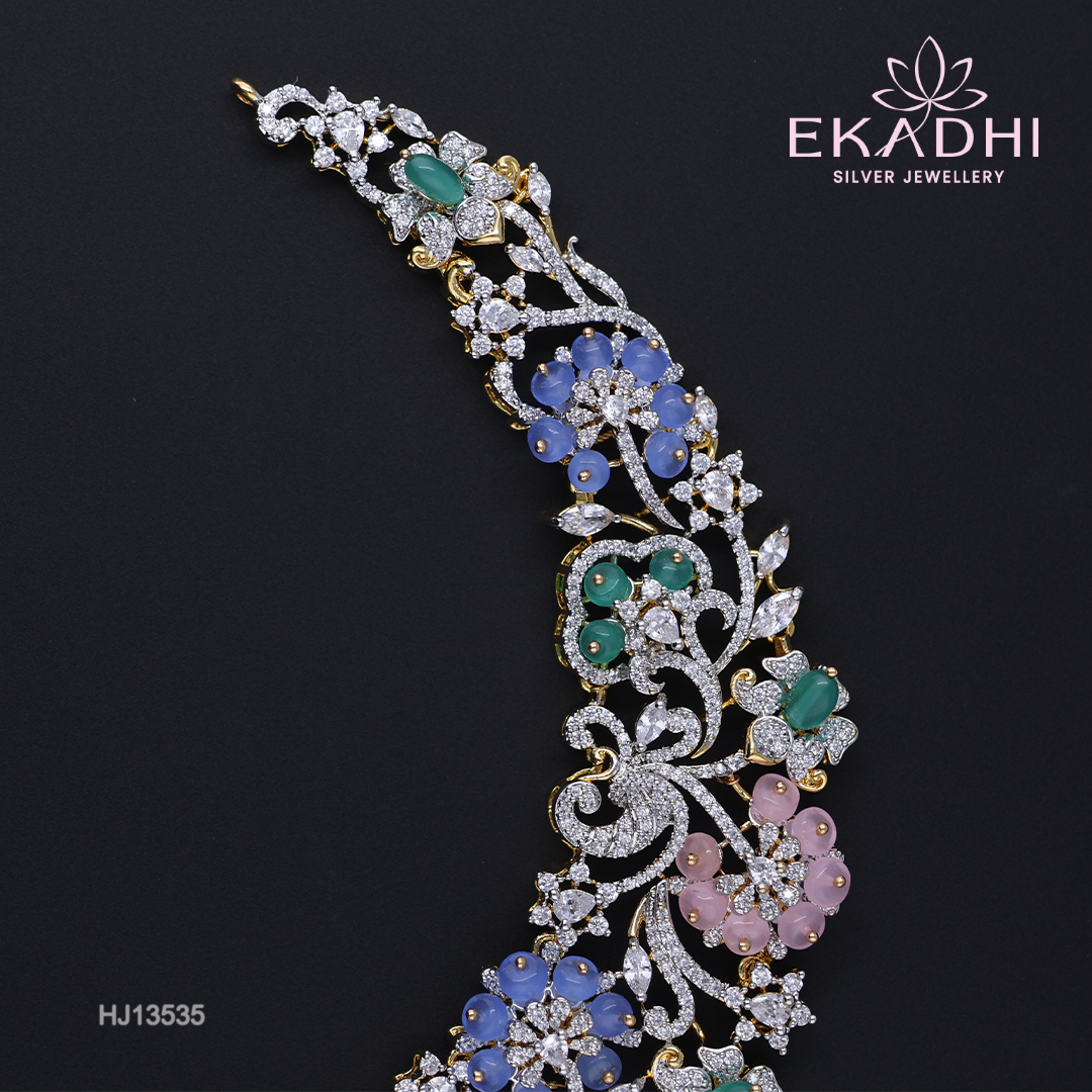 HJ13535 – Colour Stone Necklace with Contemporary Design